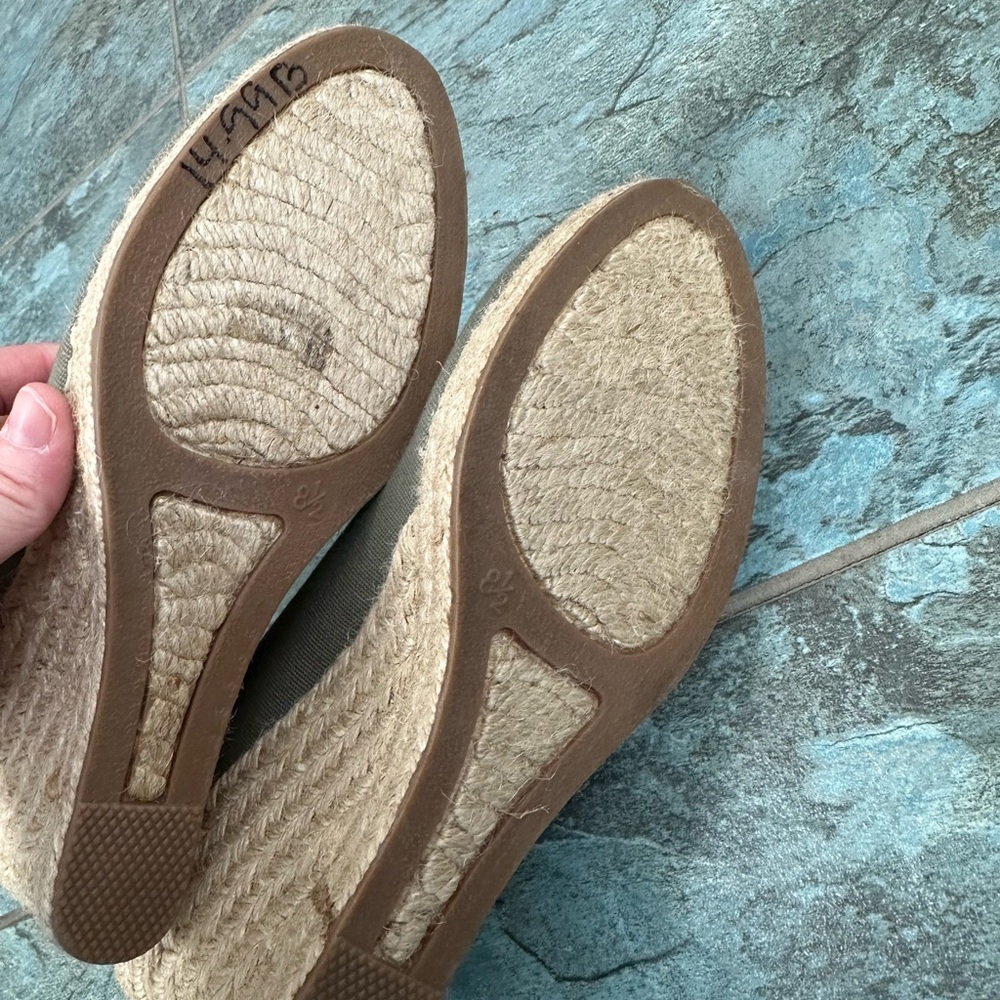 J. Crew Seville Green Espadrille Wedge, Size 8.5 Closed Toe Travel Beach - Picture 4 of 5